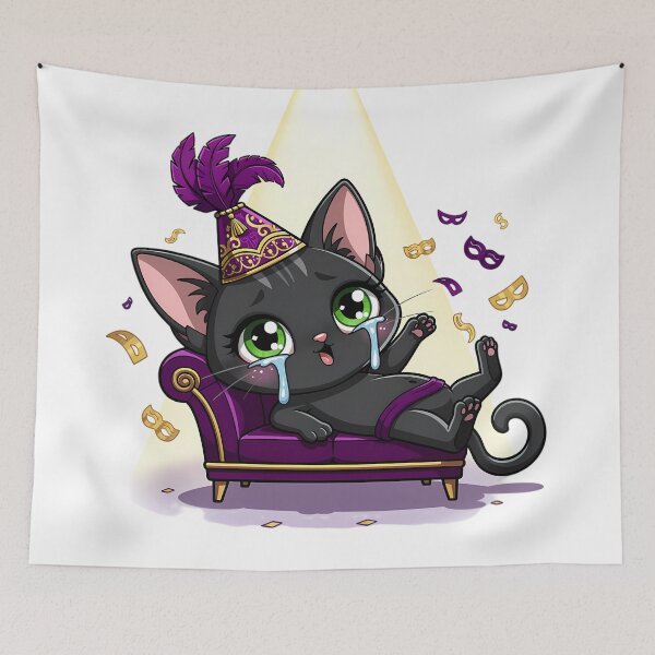 Item preview, Oriental Cat Drama Queen New Year Chibi Funny Elegant Cat Sarcastic Holiday Design designed and sold by GiftsForge.