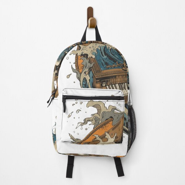 Artikelvorschau, Surreales Klavier-Ozean-Kunst-T-Shirt | Musikalische Wellen-Fantasieillustration | Künstlerisches Klavier-Grafik-T-Shirt entworfen und verkauft von ZYNORAworld.
