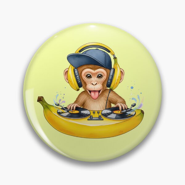 Item preview, Cute Monkey DJ Illustration, Kawaii Monkey with Headphones, Fun Animal Art for Stickers, Apparel & Gifts designed and sold by Mido tee art shop.