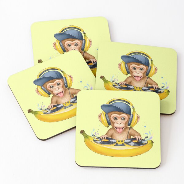Item preview, Cute Monkey DJ Illustration, Kawaii Monkey with Headphones, Fun Animal Art for Stickers, Apparel & Gifts designed and sold by Mido tee art shop.