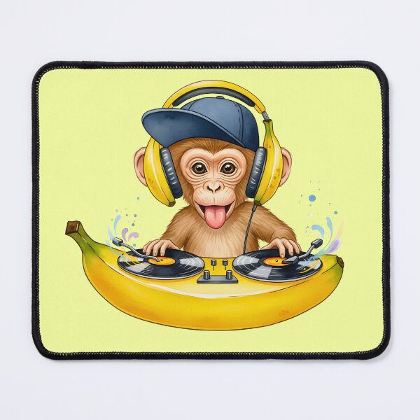 Item preview, Cute Monkey DJ Illustration, Kawaii Monkey with Headphones, Fun Animal Art for Stickers, Apparel & Gifts designed and sold by Mido tee art shop.