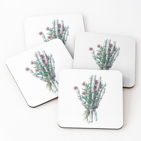 Item preview, Skeleton Hand Wildflowers Sticker designed and sold by ArtGD.