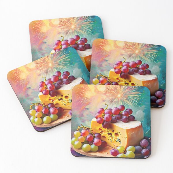 Item preview, Cheese and grapes under fireworks designed and sold by Mianku | Für das Leben.
