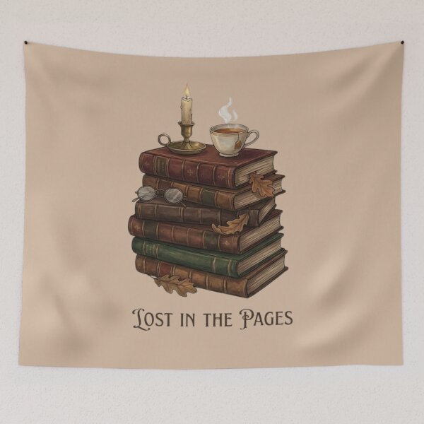 Item preview, Dark Academia Book Stack - Lost in the Pages Vintage Aesthetic designed and sold by Design_Your_Day.