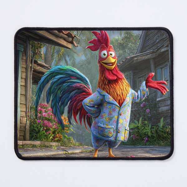 Item preview, Colorful Rooster in Pajamas against Charming Village designed and sold by Artessie.