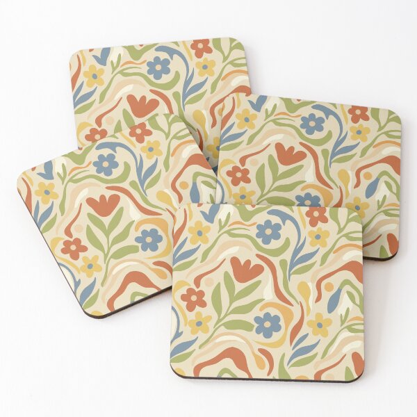 Item preview, Retro Groovy Botanical Garden | Abstract Earth Tone Floral Pattern designed and sold by DeeLulu.