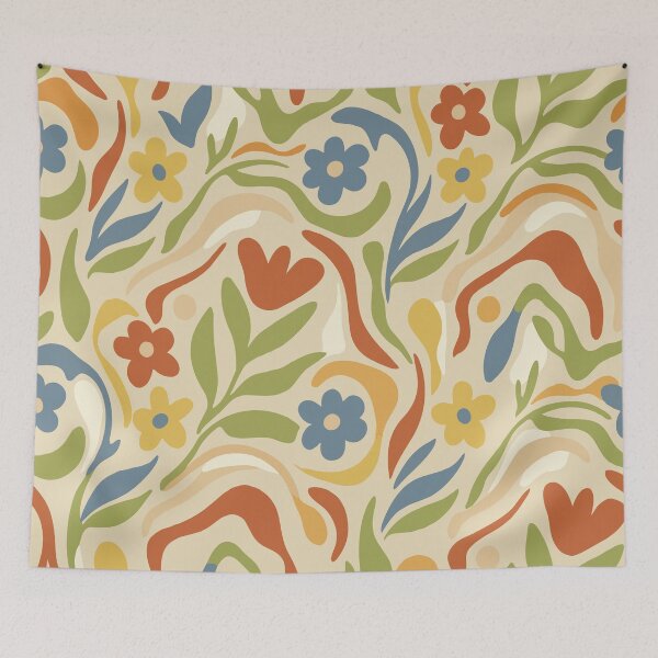 Item preview, Retro Groovy Botanical Garden | Abstract Earth Tone Floral Pattern designed and sold by DeeLulu.