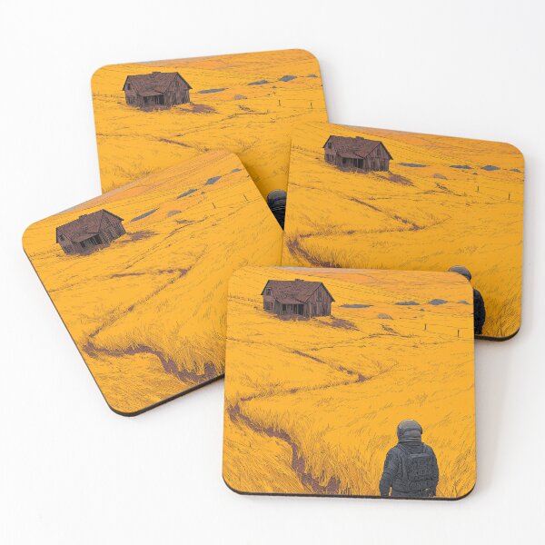 Item preview, Lone Astronaut in Golden Cornfield Ink Art designed and sold by R&B Art and design.
