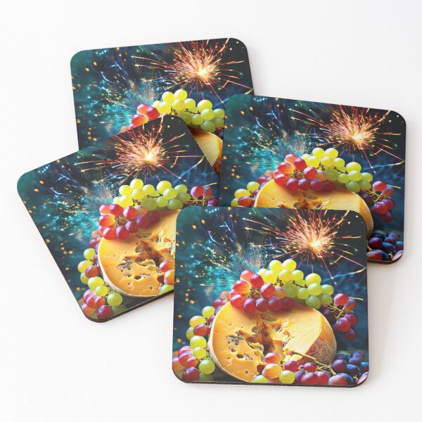 Item preview, Cheese, grapes and festive fireworks designed and sold by Mianku | Für das Leben.