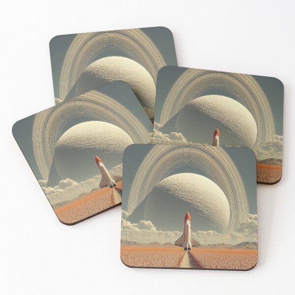 Item preview, Space Shuttle Golden Cornfield with Giant Planet Rings designed and sold by R&B Art and design.