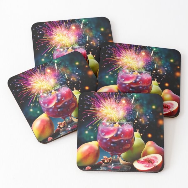 Item preview, Fruity cocktail under festive fireworks designed and sold by Mianku | Für das Leben.