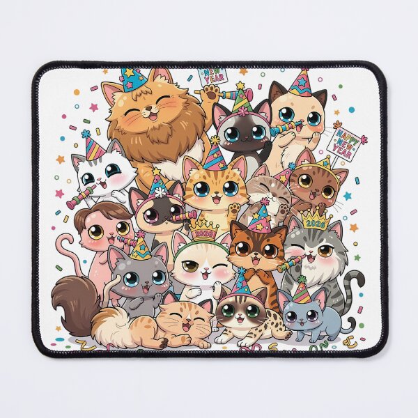 Item preview, Cat Breeds Party Chaos New Year Chibi Funny All Cats Sarcastic Holiday Celebration designed and sold by GiftsForge.