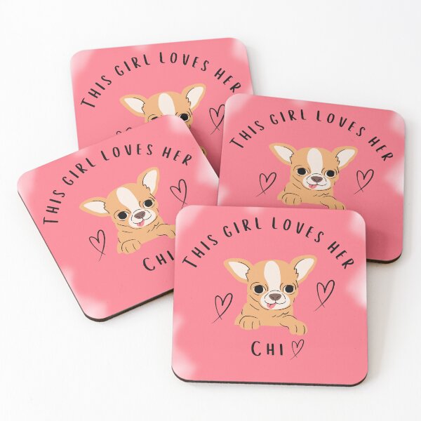 Item preview, This Girl Loves Her Chi - Pink Background designed and sold by AndysTeeShop.