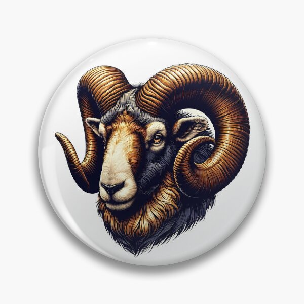 Artikelvorschau, Goldene realistische Kunst im Stil des Sternzeichens Widder (Ridge Ram). entworfen und verkauft von DrawDrip.