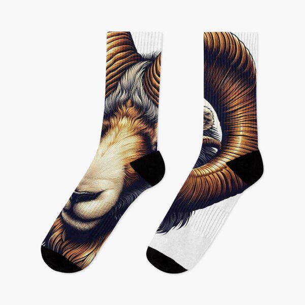 Item preview, Aries Ram Zodiac Sign Golden Realistic Art designed and sold by DrawDrip.