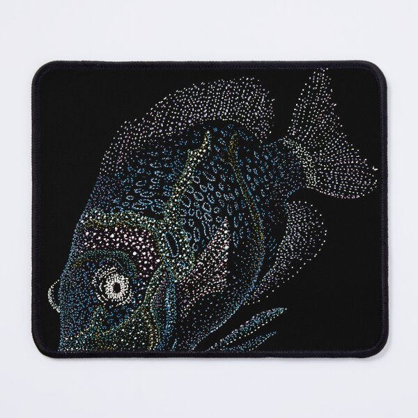 Item preview, Hand Drawn Psychedelic Fish - No AI! Illustrated on paper, scanned and printed designed and sold by jindots.