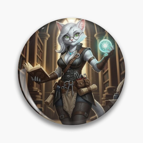 Item preview, Furry Anthro White Cat Nerdy Roguish Mage with Glasses designed and sold by Prestons Corner.