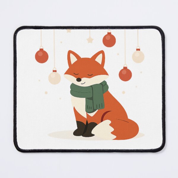 Item preview, Cozy Christmas Fox with Ornaments designed and sold by Fernova.