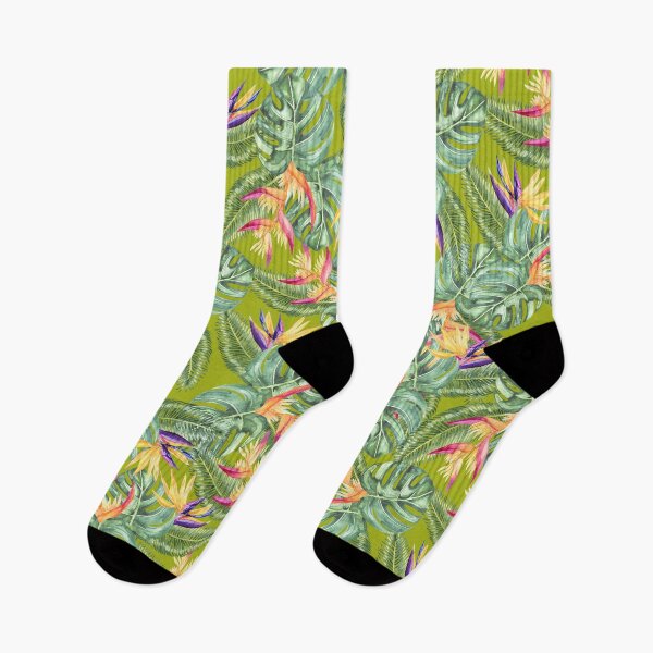 Item preview, Tropical Bird of Paradise Watercolor Jungle Pattern designed and sold by capricedefille.