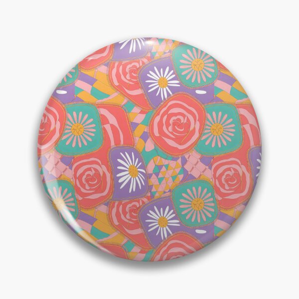 Item preview, Floral Patchwork Design with Dopamine Style and Geometric Quilt Motifs designed and sold by SplashTastic.