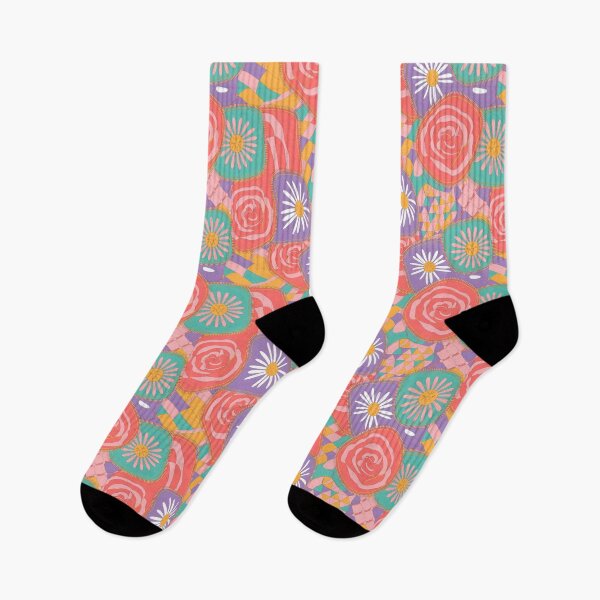 Item preview, Floral Patchwork Design with Dopamine Style and Geometric Quilt Motifs designed and sold by SplashTastic.
