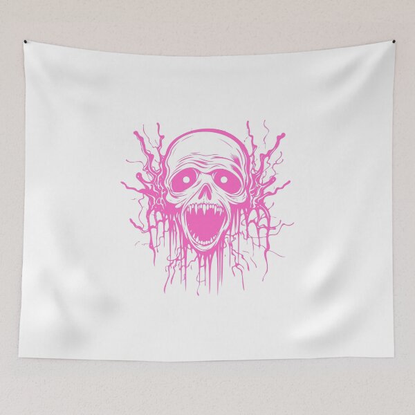 Item preview, Pink Melting Screaming Skull Horror Illustration designed and sold by Horrify.