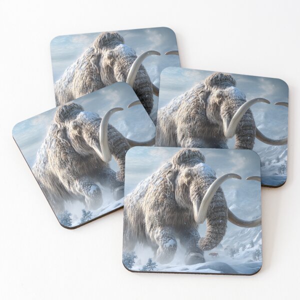 Item preview, Majestic Mammoth Roaming in Icy Wilderness Landscape designed and sold by Artessie.