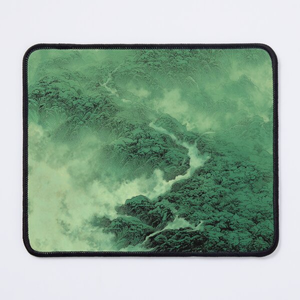 Item preview, Minimalist Green Ink Wuxia Landscape designed and sold by R&B Art and design.