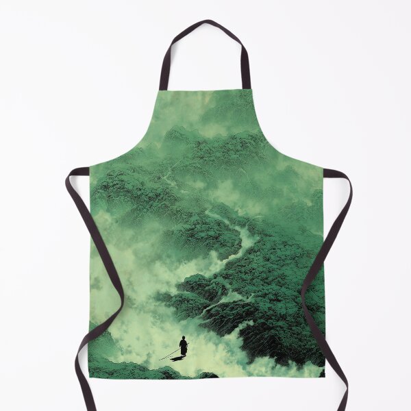 Item preview, Minimalist Green Ink Wuxia Landscape designed and sold by R&B Art and design.