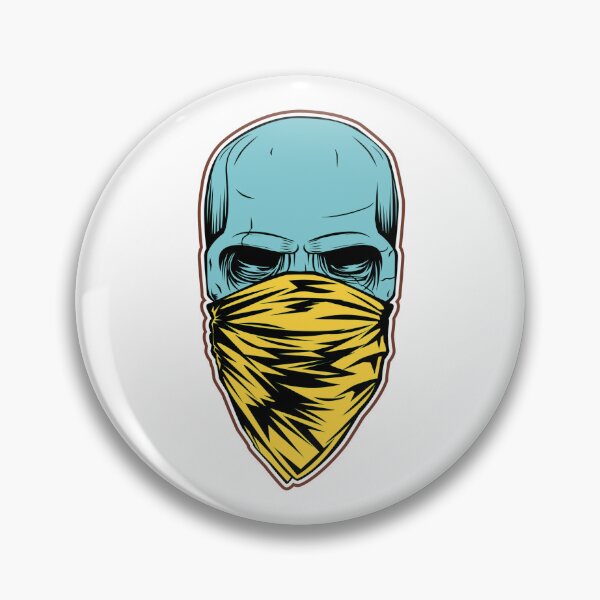 Item preview, Masked Skull with Yellow Bandana Street Art Design designed and sold by Horrify.