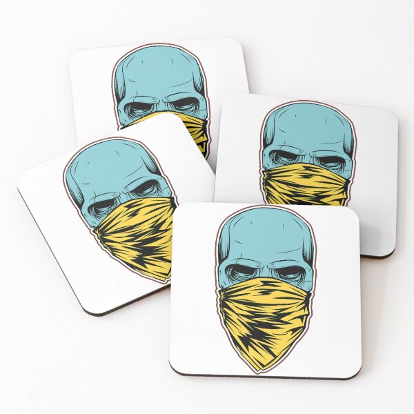 Item preview, Masked Skull with Yellow Bandana Street Art Design designed and sold by Horrify.