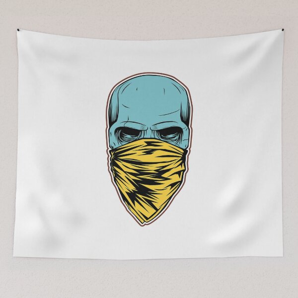 Item preview, Masked Skull with Yellow Bandana Street Art Design designed and sold by Horrify.