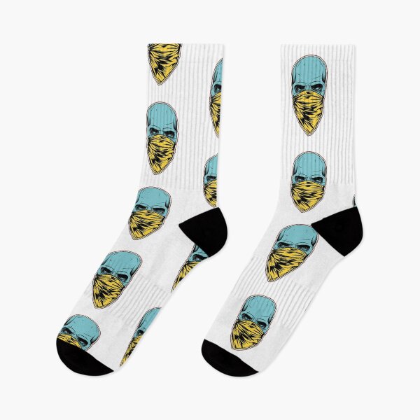 Item preview, Masked Skull with Yellow Bandana Street Art Design designed and sold by Horrify.
