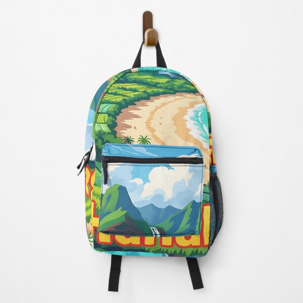 Item preview, Hanalei Bay, Kauai, Hawaii: Vintage-Style Painterly Travel Poster designed and sold by LSVart.