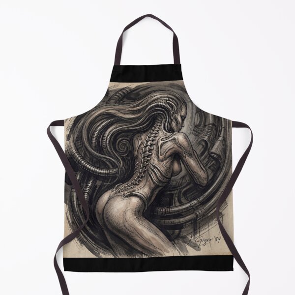 Item preview, Scifi Biomechanical portrait of a beautiful woman pinup art designed and sold by Vintage Designs +.
