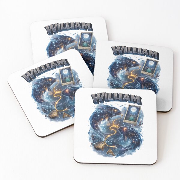 Item preview, William Pisces – Zodiac Mystic Ocean Fantasy Name Art designed and sold by AlexLineArt.