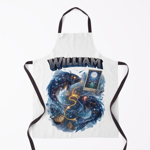 Item preview, William Pisces – Zodiac Mystic Ocean Fantasy Name Art designed and sold by AlexLineArt.