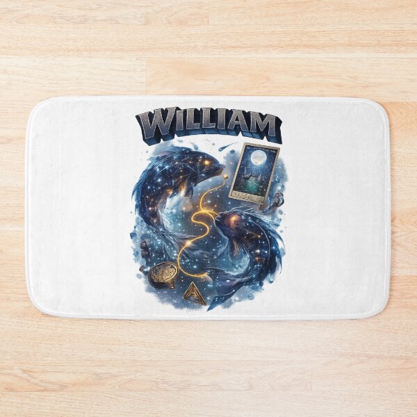 Item preview, William Pisces – Zodiac Mystic Ocean Fantasy Name Art designed and sold by AlexLineArt.