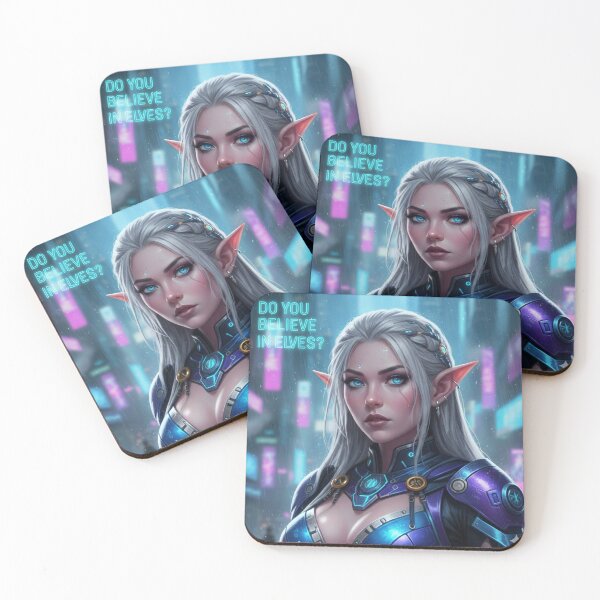 Item preview, Do You Believe in Elves? - Cyberpunk Elven Warrior designed and sold by Guryl Michal Designs.