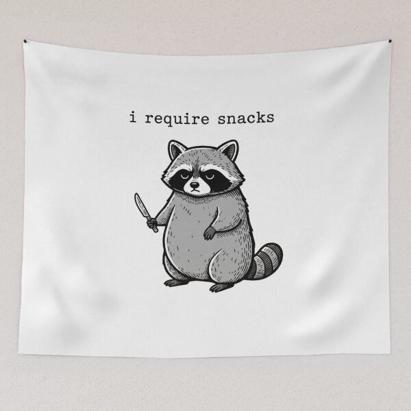 Item preview, Grumpy Raccoon Snack Request - Aesthetic Feral Animal Design designed and sold by TeeZilla808.