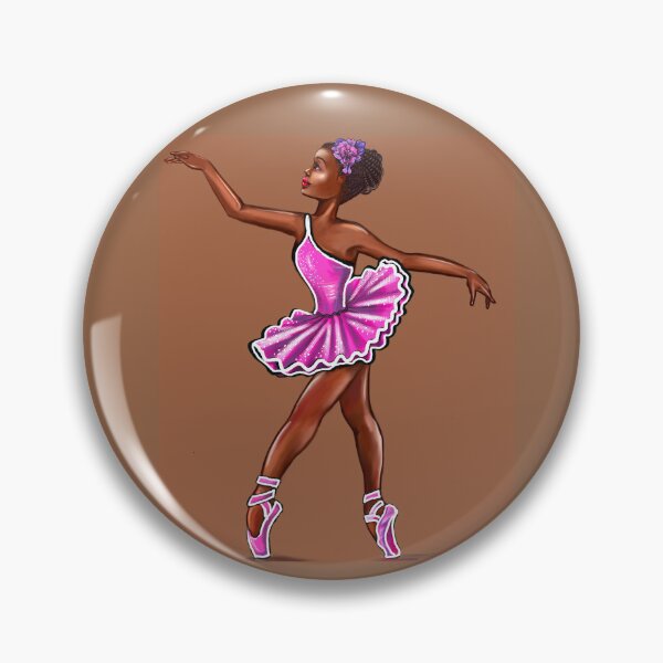 Item preview, African American ballerina Black girl in pink tutu - Ballet dancer art designed and sold by Artonmytee.
