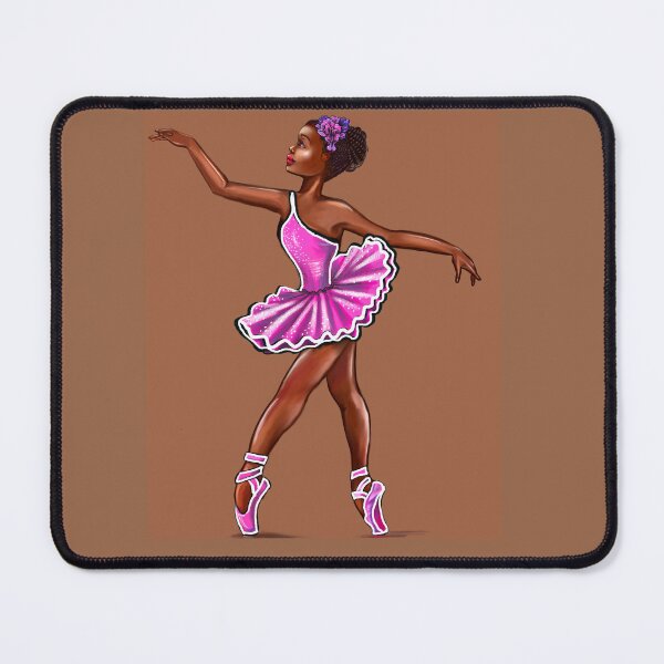Item preview, African American ballerina Black girl in pink tutu - Ballet dancer art designed and sold by Artonmytee.