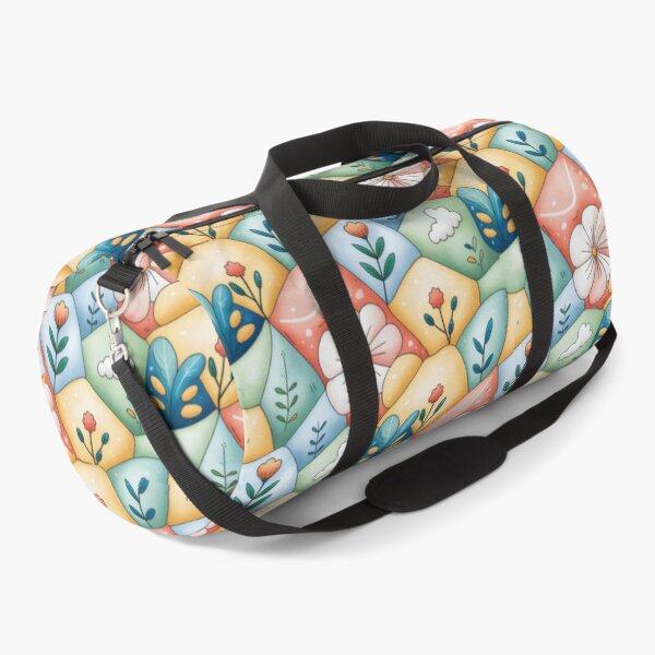 Item preview, Dopamine Style Floral Patchwork Design with Roses, Daisies, and Geometric Quilt Motifs designed and sold by SplashTastic.