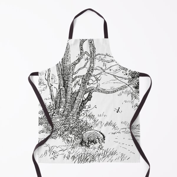 Item preview, Eeyore looking at his reflection, Classic Winnie the Pooh Illustration, Black & White designed and sold by Artanine.