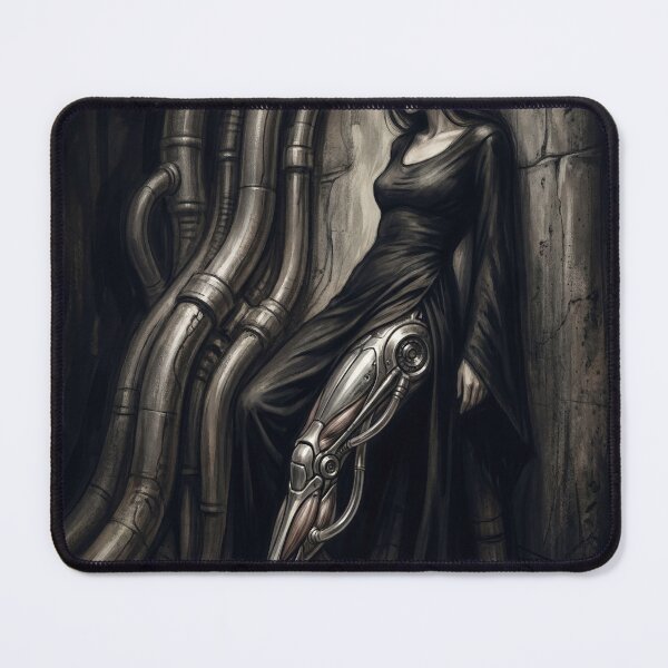 Item preview, Scifi Biomechanical portrait of a beautiful woman pinup art designed and sold by Vintage Designs +.