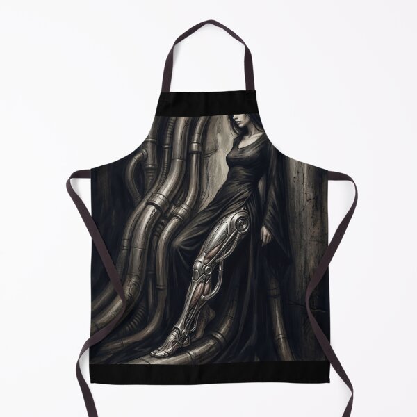 Item preview, Scifi Biomechanical portrait of a beautiful woman pinup art designed and sold by Vintage Designs +.
