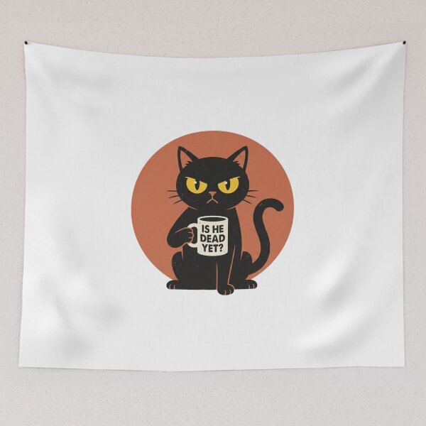 Item preview, Is He Dead Yet Sarcastic Cat Funny Mascot for Cat Lover designed and sold by chattsuede.