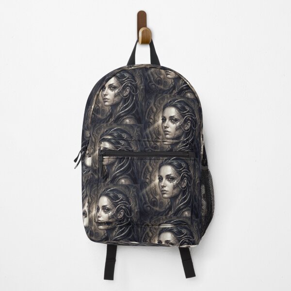 Item preview, Scifi Biomechanical portrait of a beautiful woman pinup art designed and sold by Vintage Designs +.