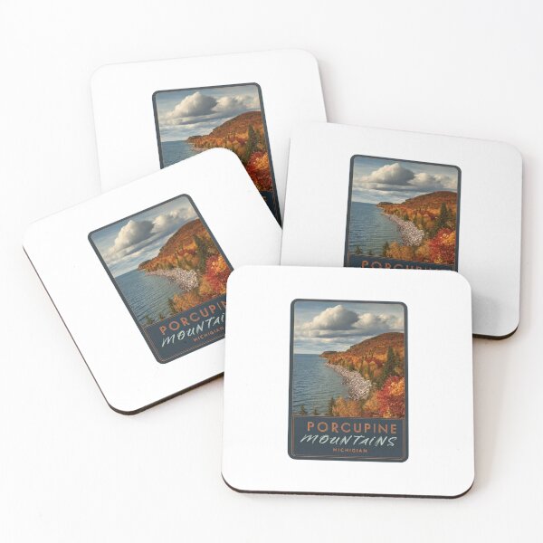 Item preview, Porcupine Mountains Michigan Fall Foliage Lake Superior Vintage Poster designed and sold by Blurbean.