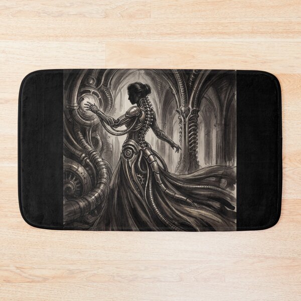Item preview, Scifi Biomechanical portrait of a beautiful woman pinup art designed and sold by Vintage Designs +.